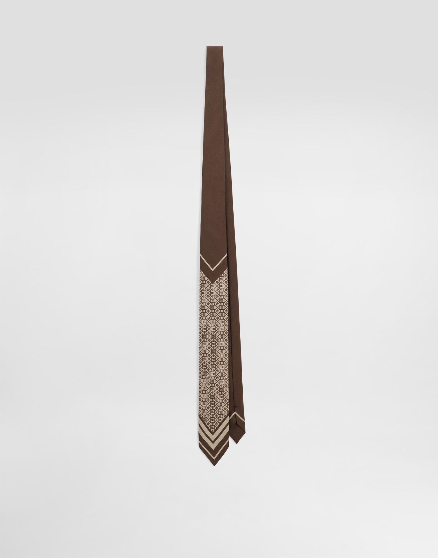 Аксесоари Dolce & Gabbana Dolce & Gabbana Micro-Design & Logo Twill Tie Кафяво | GT149EG0WV4HH8QM, 0