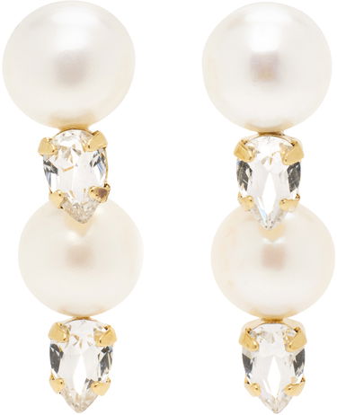 Обеци Simone Rocha Simone Rocha Pearl Crystal Drop Earrings Бяло | ERG502 0913, 0