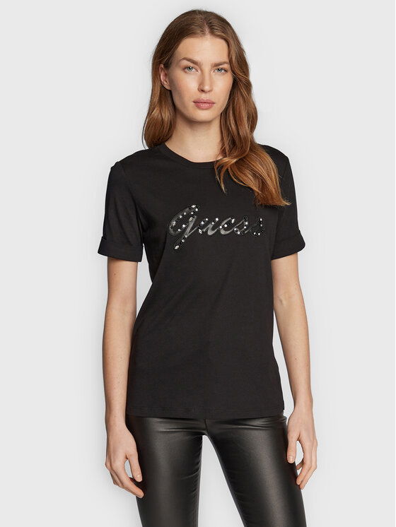 Тениска GUESS Tee Logo Черно | W2BI15.K46D1, 0