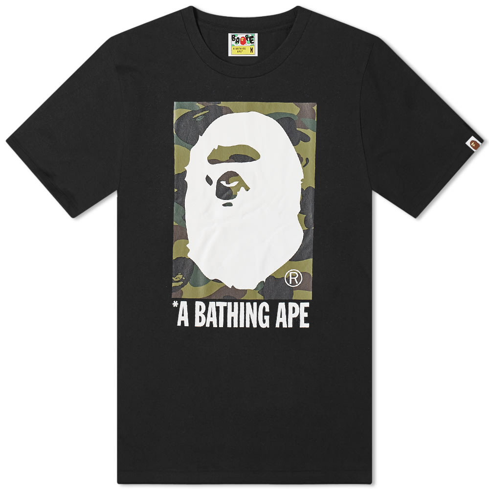 Тениска BAPE 1st Camo Box Ape Head Tee Черно | 001TEI801071M-BGR, 0