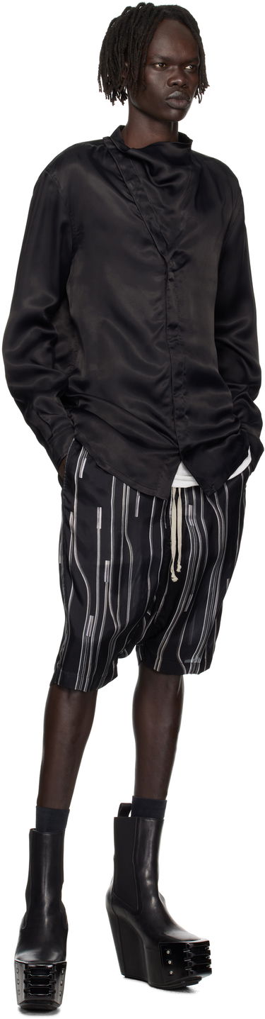 Риза Rick Owens Rick Owens Concordians Island Satin Shirt Черно | RU02E1299 HSCH, 3