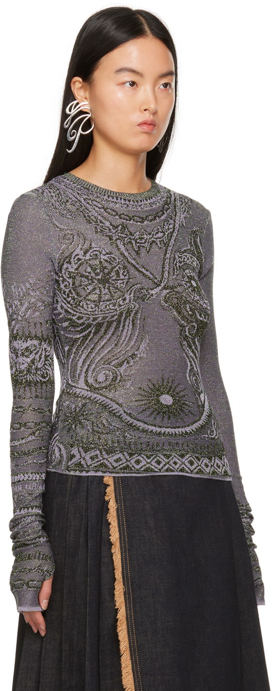 Тениска Jean Paul Gaultier Jean Paul Gaultier Soleil Shimmering Patterned Long Sleeve T-Shirt Многоцветен | 23/15-F-PL040-M061-4027, 1