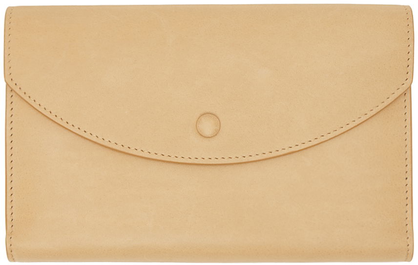 Портфейл The Row Leather Envelope Wallet Бежово | W1677-L72, 0