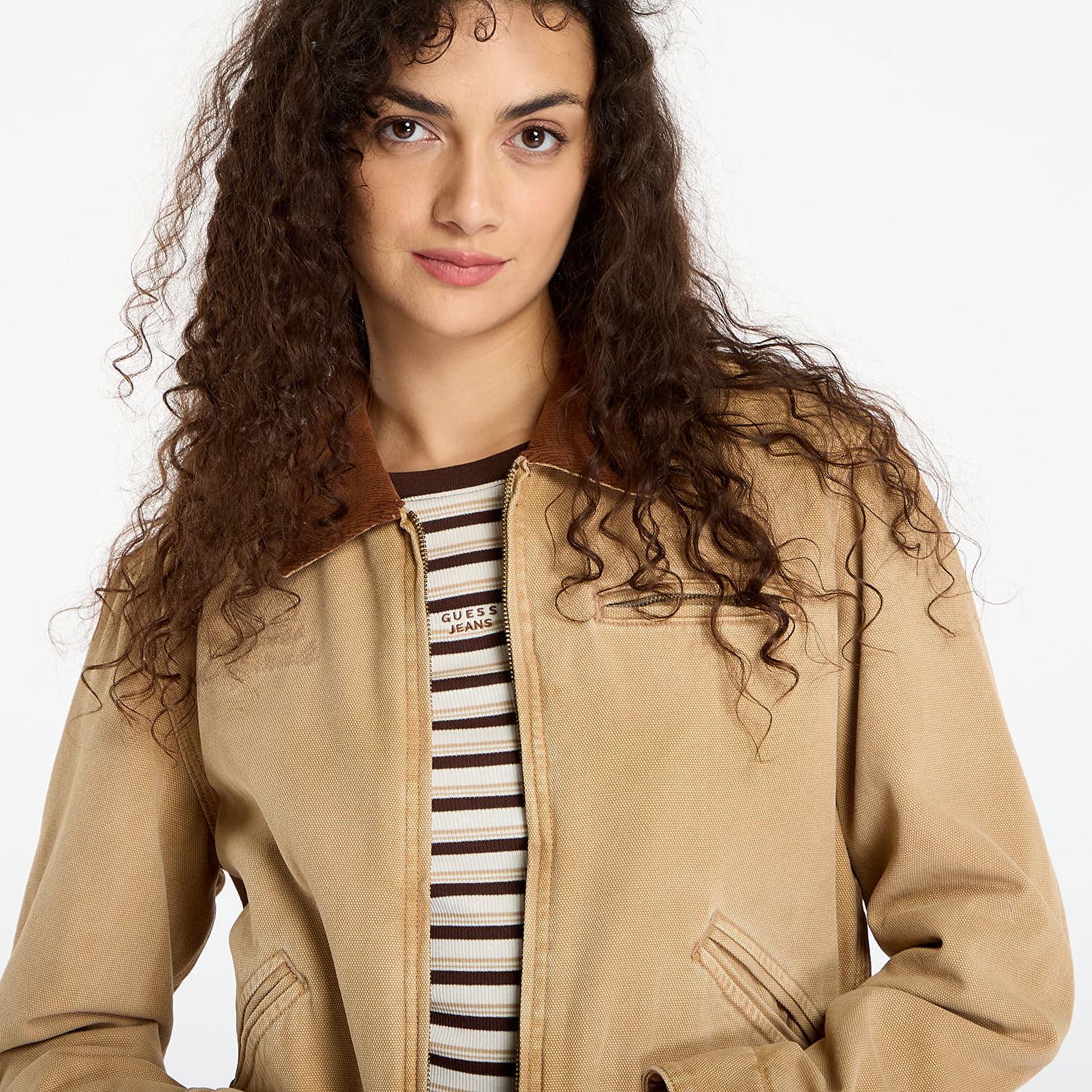 Яке GUESS Originals Cropped Workwear Jacket Бежово | W5BN80WG163-G1K9, 1