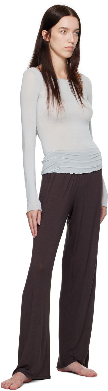 Тениска SKIMS SKIMS Sheer Modal Boat Neck Long Sleeve T-Shirt Синьо | LS-LST-6143W, 3