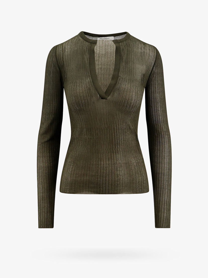 Риза Max Mara Ribbed Knit Top Зелено | 2411361053600005