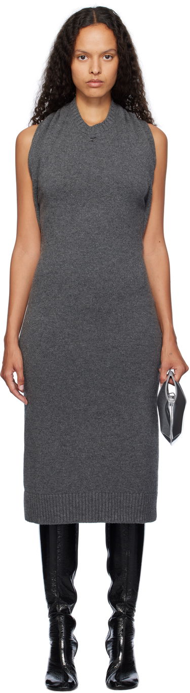 Pокля Courrèges Over The Shoulder Midi Knit Dress Сиво | 324MRO467FI0062, 0