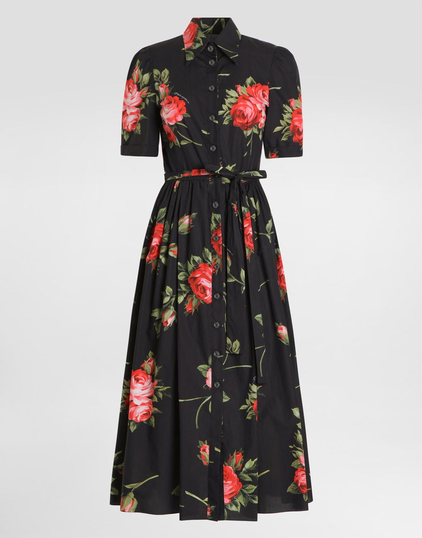 Pокля Dolce & Gabbana Dolce & Gabbana Rose Bouquet-print Poplin Shirt Dress Многоцветен | F6JFNTHS5UTHN5ZN