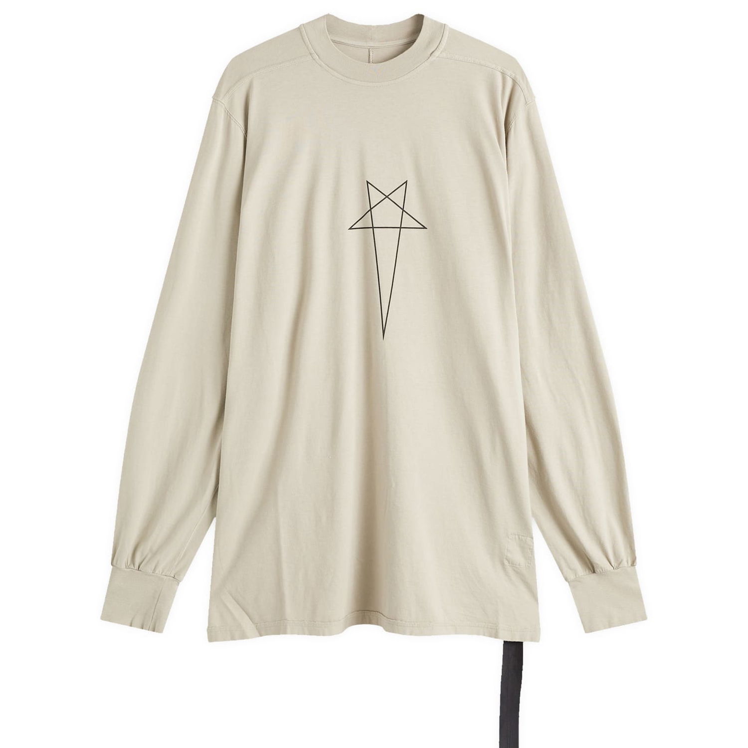 Тениска Rick Owens Long Sleeve T-Shirt Pentagram Jumbo Milk Large Бяло | DU02D2261-RNEP3-0809, 0