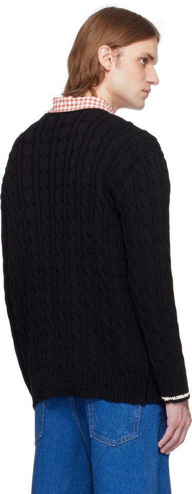 Пуловер Marni Marni Dishevelled Cable Knit Sweater Черно | POMG0071EQ UFC656, 2
