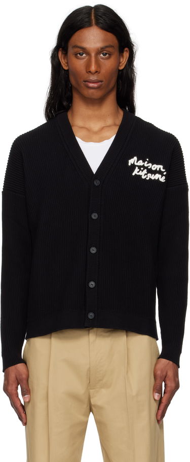 Пуловер MAISON KITSUNÉ Handwriting Comfort Ribbed Cardigan by Maison Kitsuné Черно | OM00505KT1126, 0