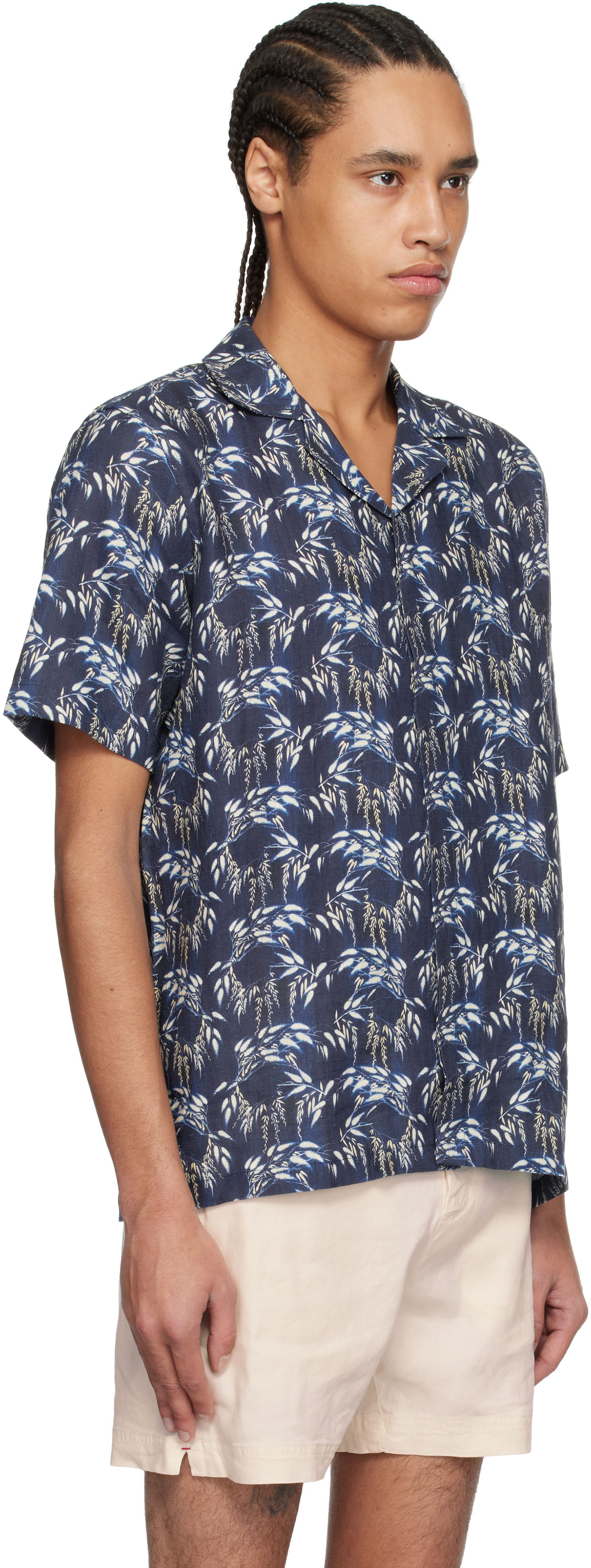 Риза Orlebar Brown Orlebar Brown Maitan Linen Shirt Тъмно синьо | 280306, 1
