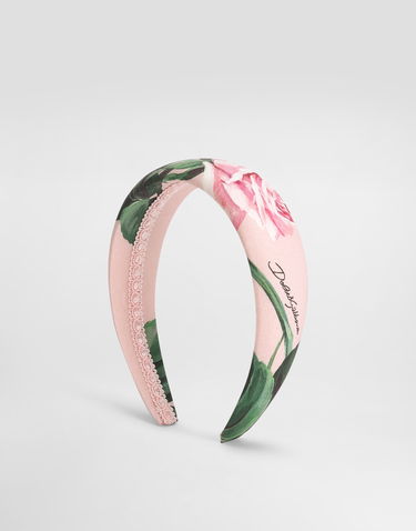 Аксесоари Dolce & Gabbana Dolce & Gabbana Rose Print Poplin Headband Розово | LB3L54HS5S7HF5IZ, 2