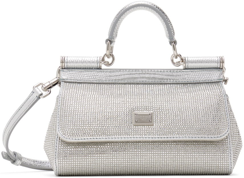 Дамска чанта Dolce & Gabbana Silver Kim Kardashian Small Sicily Bag Сиво | BB7116 AN241, 0
