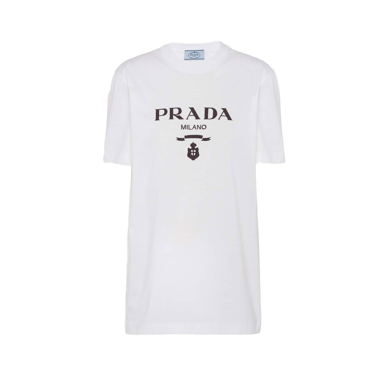 Тениска Prada Embroidered Jersey T-shirt Бяло | 35838R_10GN_F0009_S_162, 0