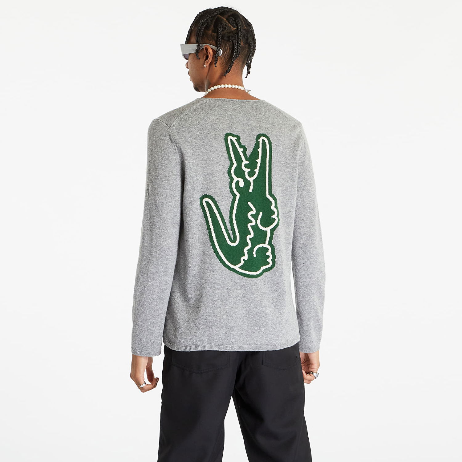 Пуловер Comme des Garçons Lacoste x SHIRT Knit Sweater Сиво | FL-N004 Grey, 1