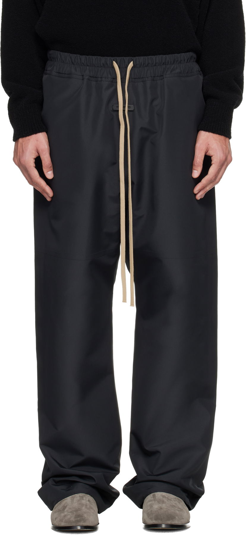 Спортни панталони Fear of God Fear of God Technical Split Knee Lounge Pants Черно | FG25FW35-356BPC-001