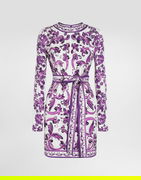 Dolce & Gabbana Majolica-Print Charmeuse Mini Dress