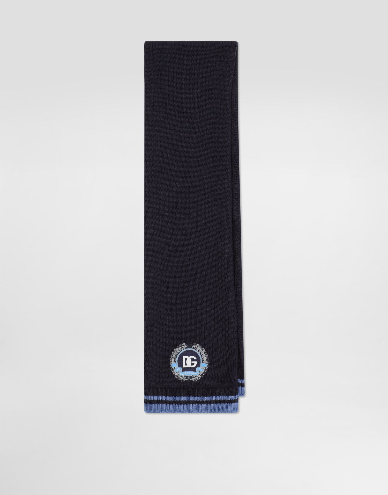 Шал Dolce & Gabbana Dolce & Gabbana Knitted Scarf with Embroidered DG Patch Тъмно синьо | LBKAG6JDVBIB3895, 0