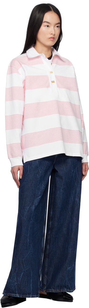 Дънки GANNI GANNI Crinkled Future Denim Marri Wide-Leg Jeans Синьо | J1593, 3
