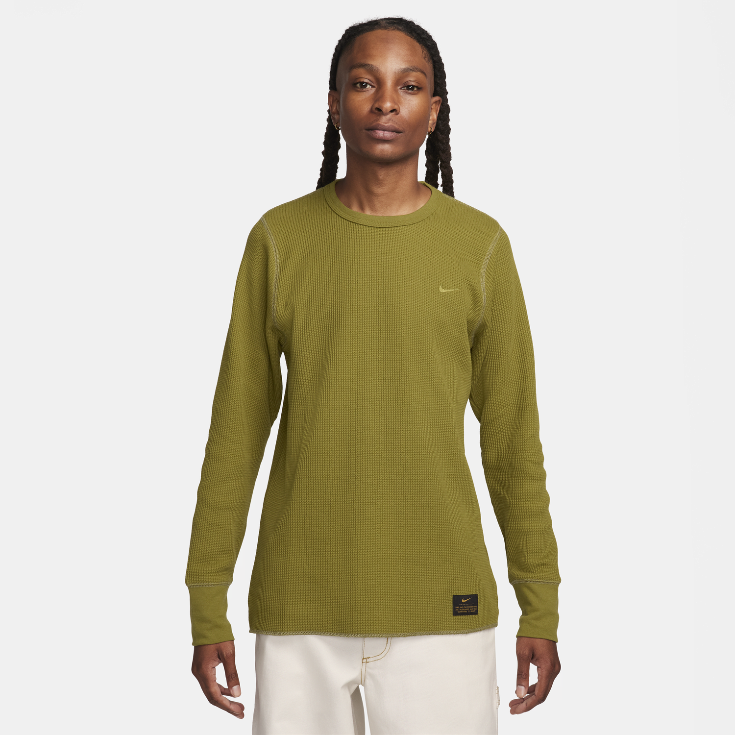 Облекло и аксесоари Nike Life Long-sleeve Heavyweight Waffle Top Зелено | DX0894-307, 0