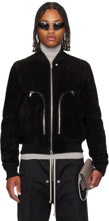 Яке бомбър Rick Owens Rick Owens Concordians Bauhaus Suede Flight Jacket Черно | RU02E1749 LCS, 0