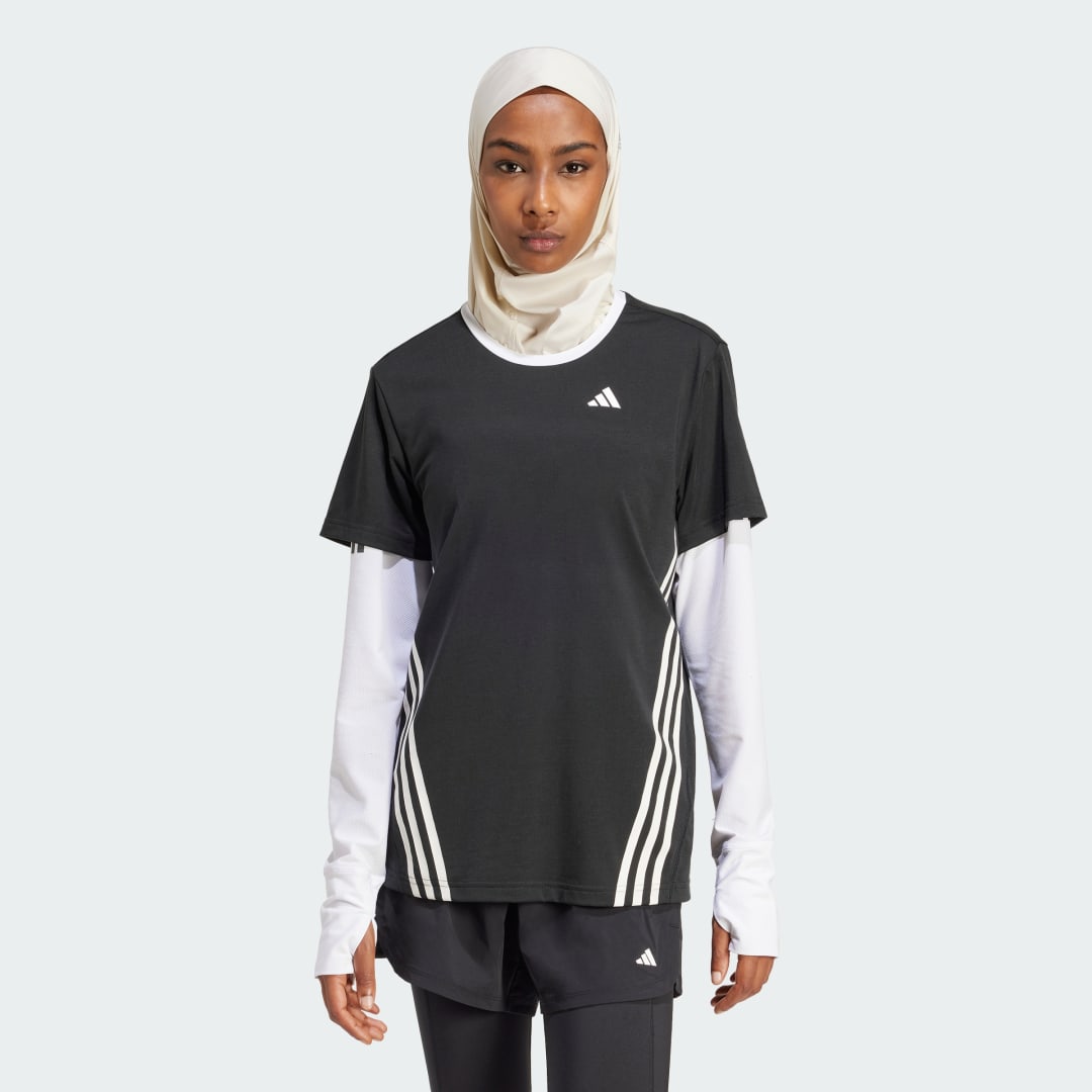 Тениска adidas Performance Wrapping 3-Stripes T-Shirt Черно | IW8783, 0