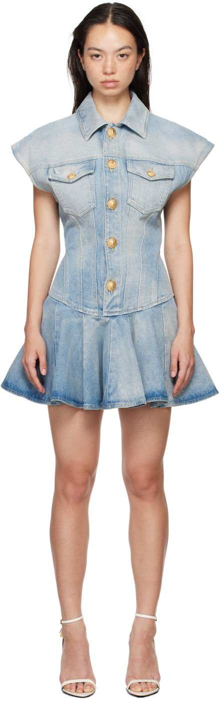 Flared Denim Minidress