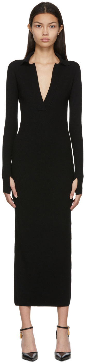 Pокля Tom Ford Wool Polo Long Dress Черно | ACK280-YAX357