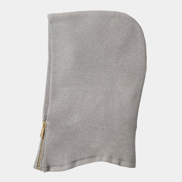 Ribbed Knit Balaclava with Zipper