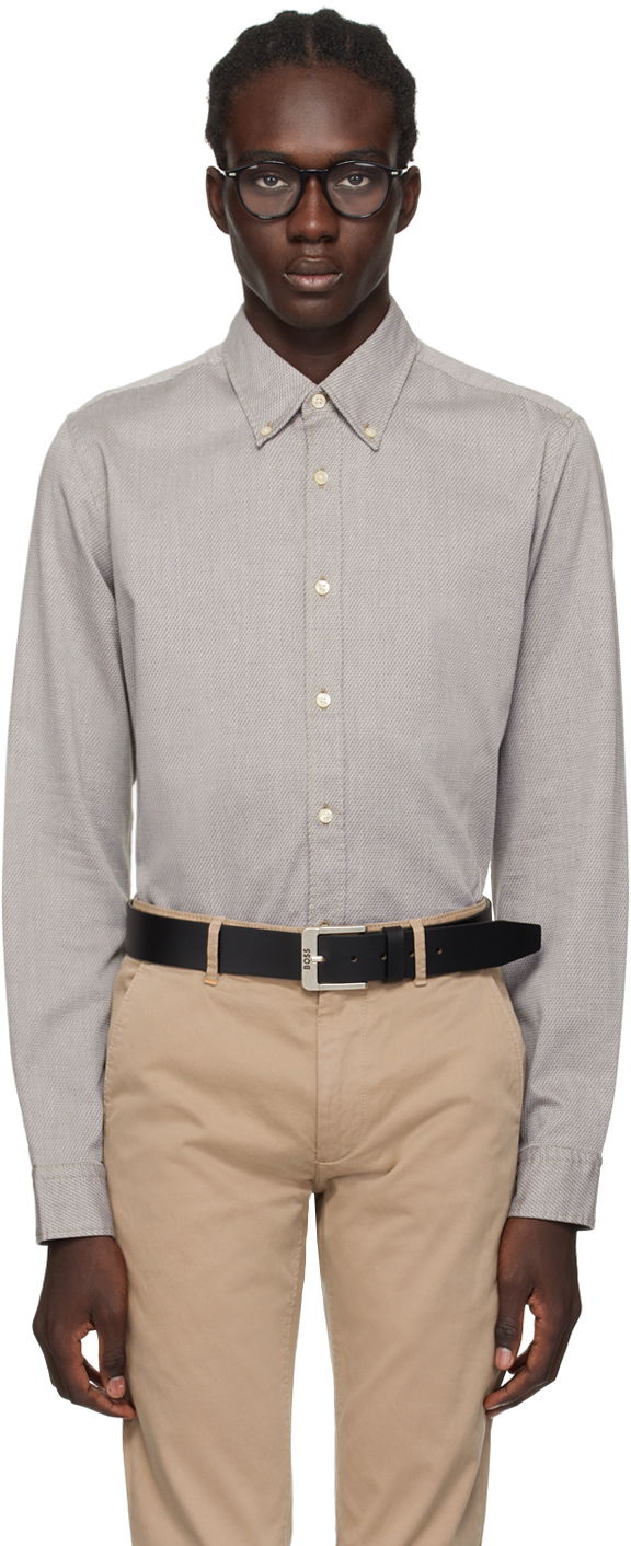 Риза BOSS Button-Down Shirt "Khaki" Сиво | 50505389