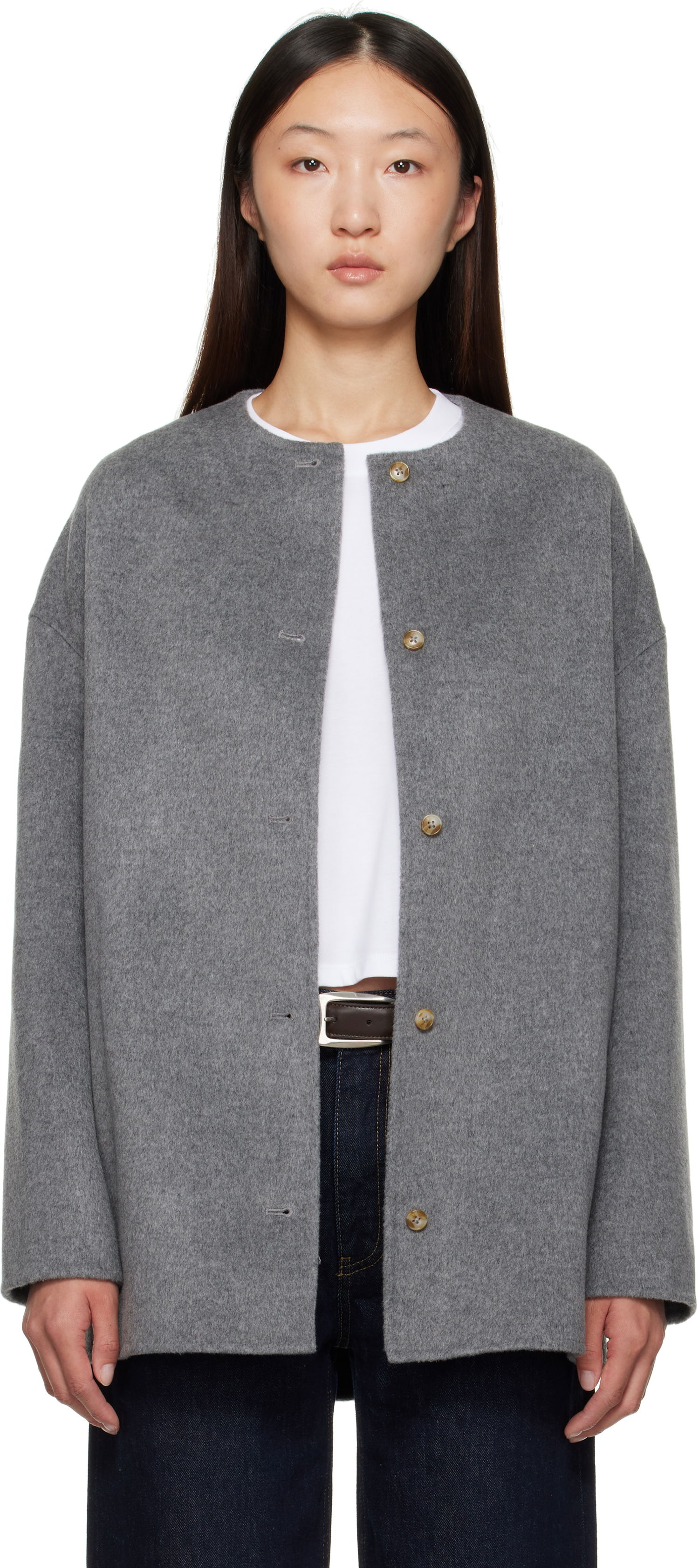 Палта Loulou de Saison Loulou de Saison Dunne Wool Short Coat Сиво | DUNNE, 0