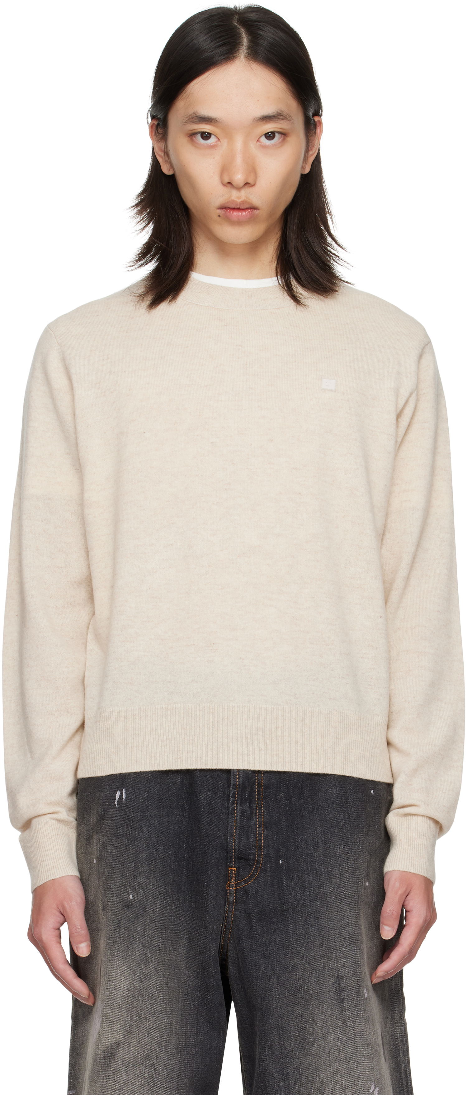 Пуловер Acne Studios Acne Studios Crewneck Sweater Бежово | C60115-, 0