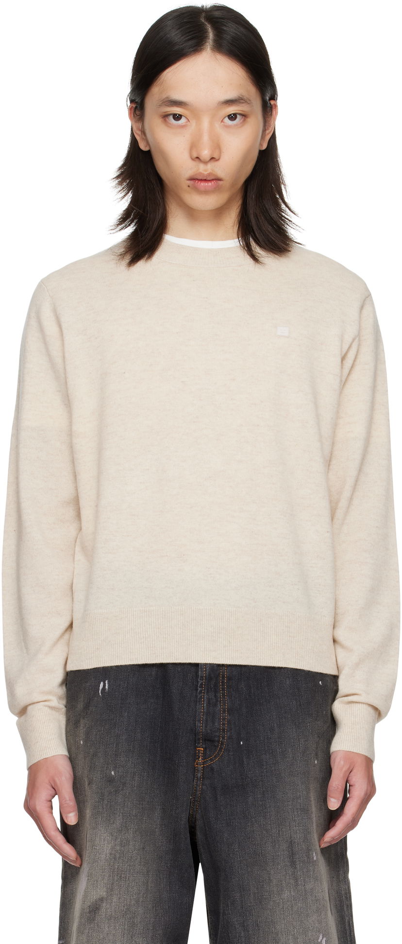 Пуловер Acne Studios Acne Studios Crewneck Sweater Бежово | C60115-