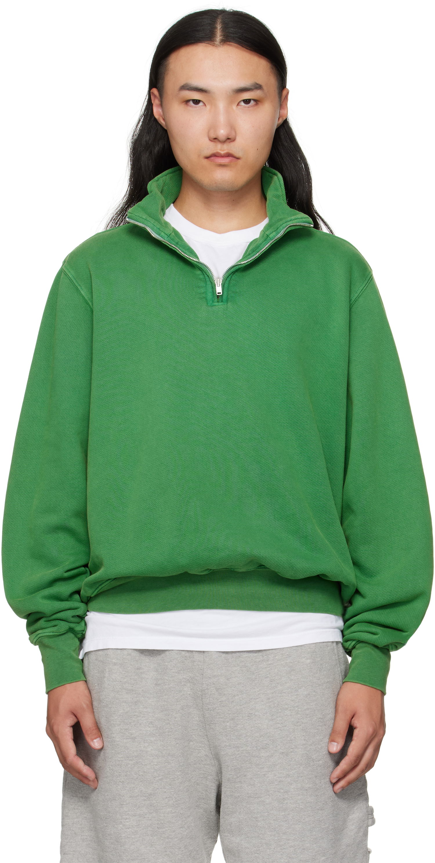 Суитчър LES TIEN Les Tien Heavyweight Banded Yacht Sweatshirt Зелено | CF-1114-PD, 0