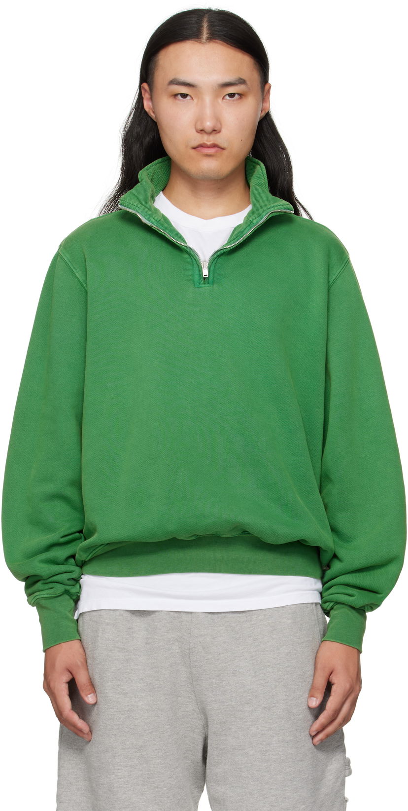 Суитчър LES TIEN Les Tien Heavyweight Banded Yacht Sweatshirt Зелено | CF-1114-PD
