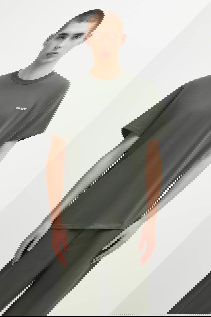 Тениска Carhartt WIP S/S Script Embroidery T-Shirt Зелено | I030435.3CDXX, 0