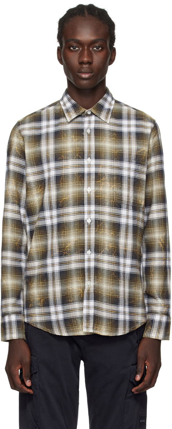 Риза BOSS Checked Shirt Жълто | 50505508