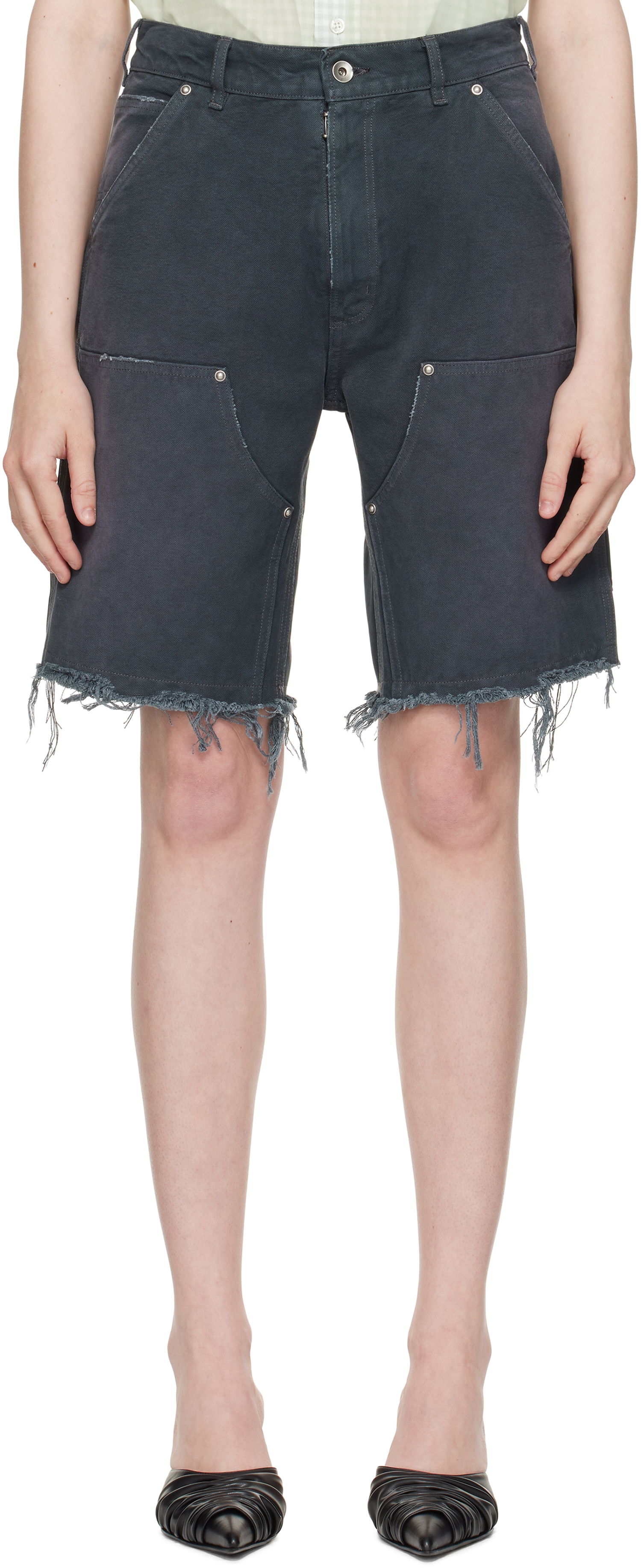 Къси панталони Maison Margiela Maison Margiela Studded Denim Shorts Сиво | S50MU0087 M35255, 0