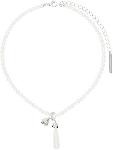Колие SHUSHU/TONG SHUSHU/TONG YVMIN Edition Pearl Drop Sleeping Rose Necklace Бяло | 22312SLV00NN, 0