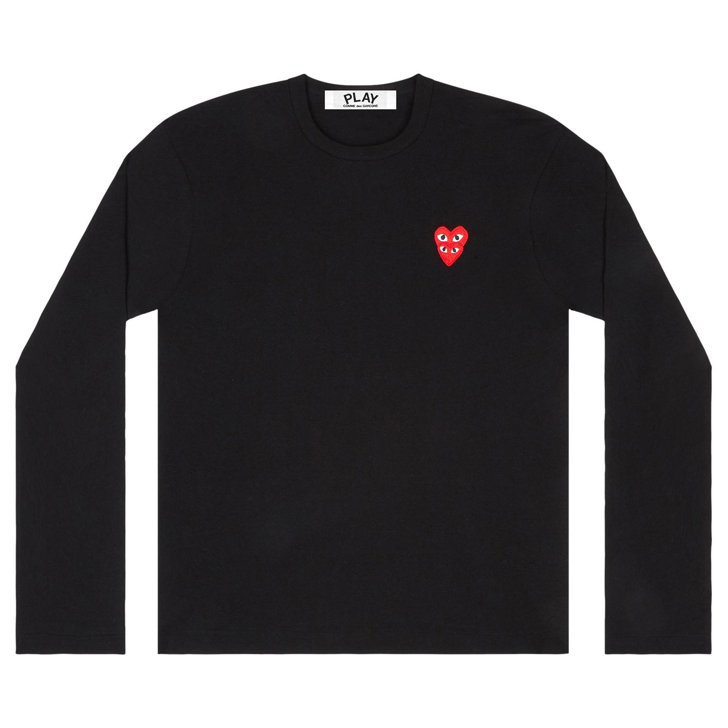 Тениска Comme des Garçons PLAY Double Heart Long-Sleeve Tee Черно | AZ T292 051 1, 1