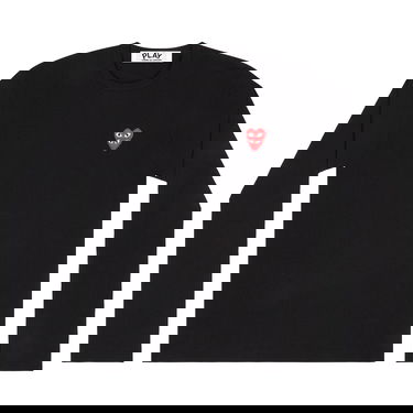 Тениска Comme des Garçons PLAY Double Heart Long-Sleeve Tee Черно | AZ T292 051 1, 1