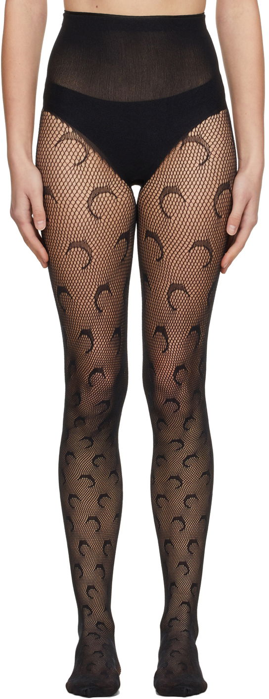 Чорапи Marine Serre Marine Serre Moon Fishnet Tights Черно | UW005ICONWSS22