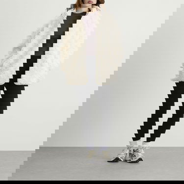 Яке SKIMS Faux Fur Zip Up Jacket Бяло | ZU-ZUP-10193W-EGT, 4