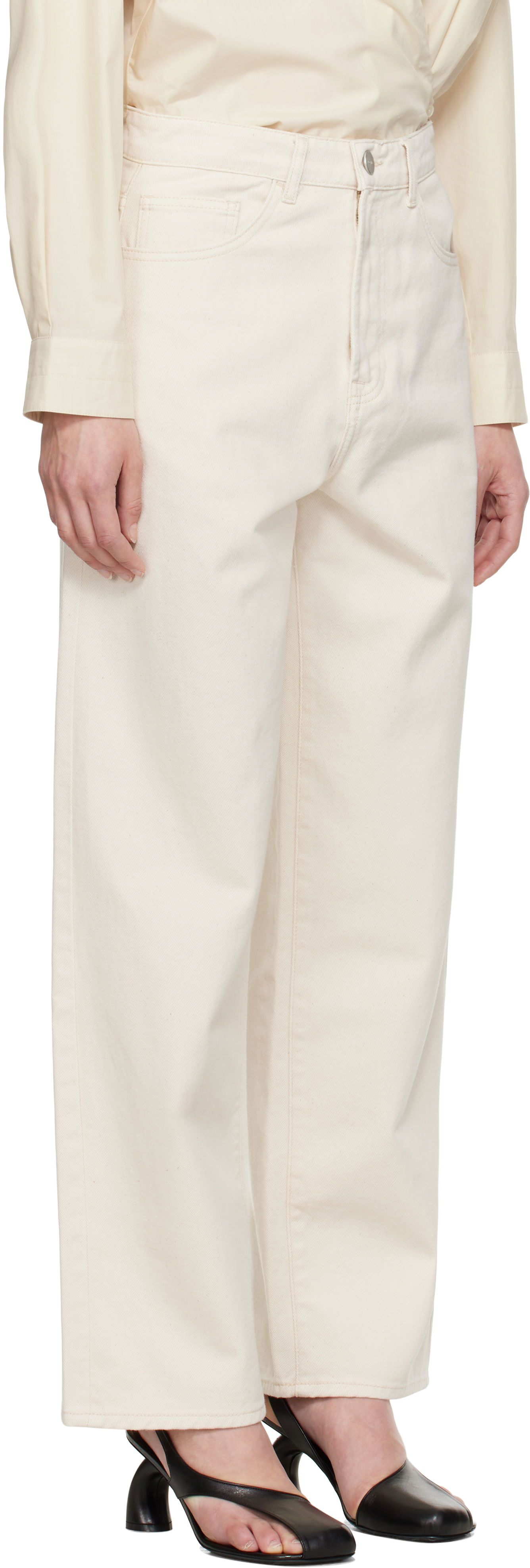 Дънки Róhe Baggy Fit Jeans Бежово | 415-31-039, 1