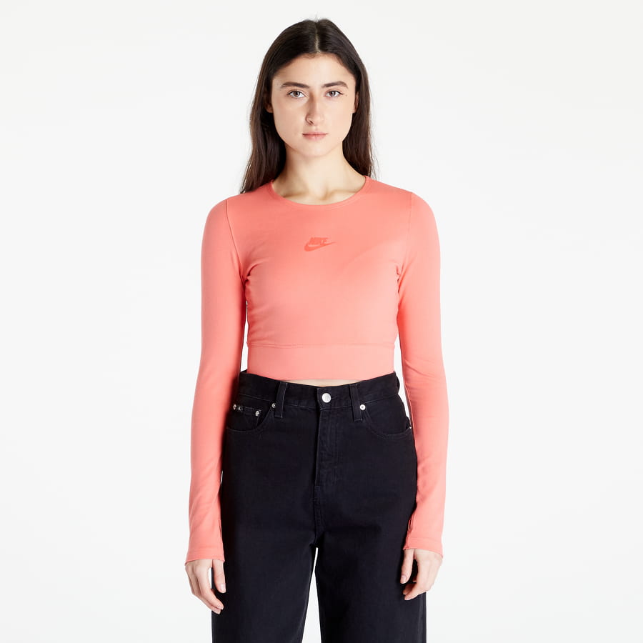Съкратен топ Nike Sportswear Long-Sleeve Crop Top Розово | DZ4608-814, 0