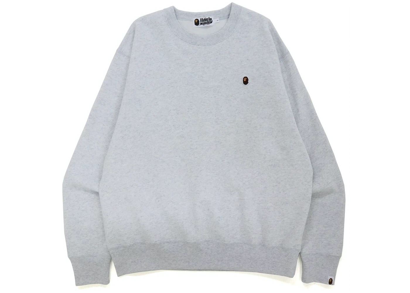 Пуловер BAPE Ape Head One Point Relaxed Fit Crewneck Сиво | BAPE-POINT-CREW-GREY, 0