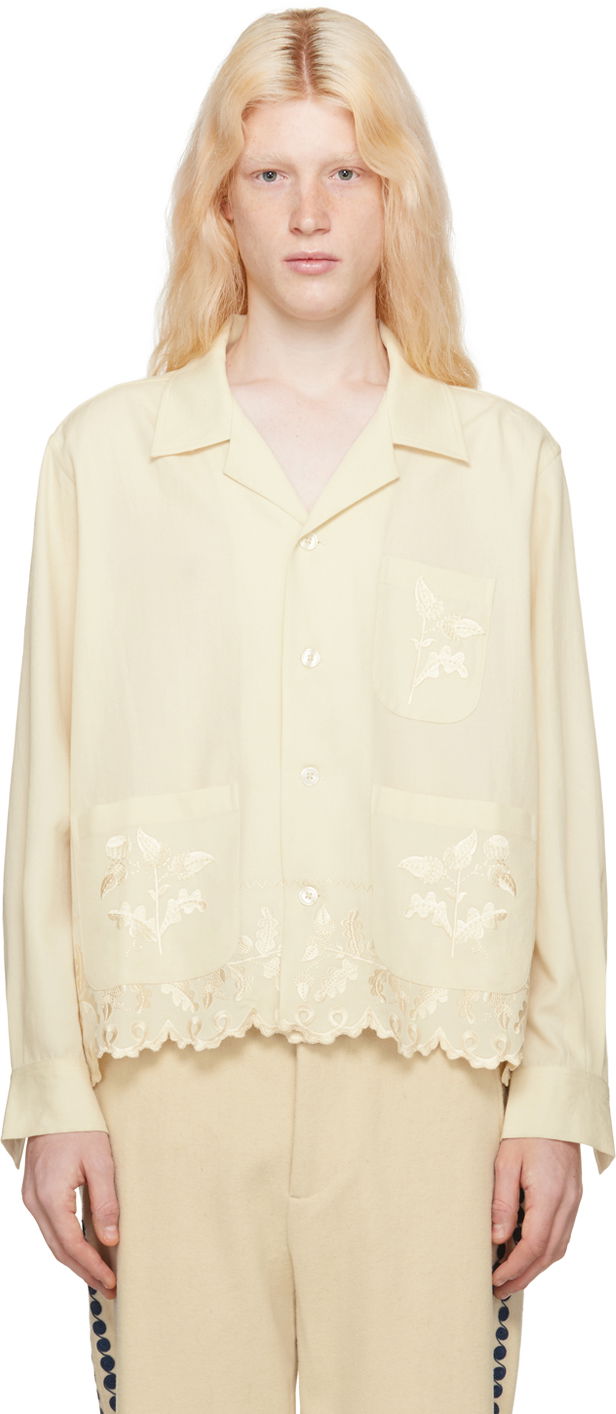 Риза Bode Scalloped Acorn Shirt "Off-White" Бежово | MRF23SH033