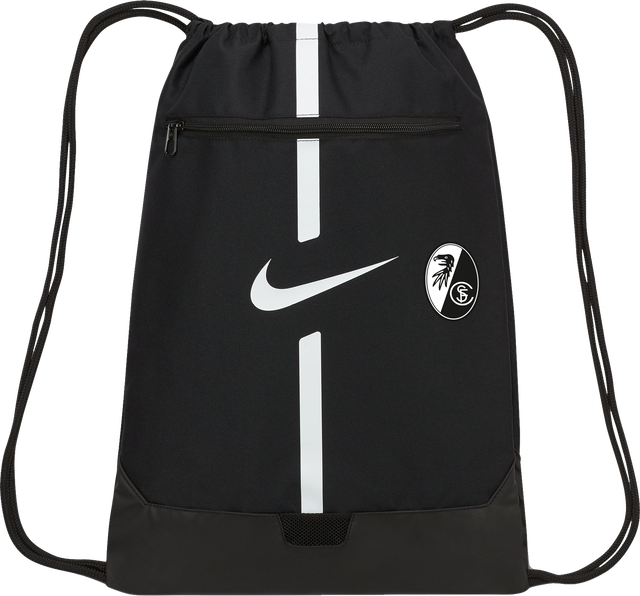 SC Freiburg Gymsack with Zippered Pocket and Vertical Stripes