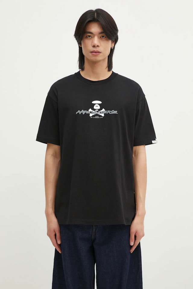 Printed T-shirt Moon Face Logo